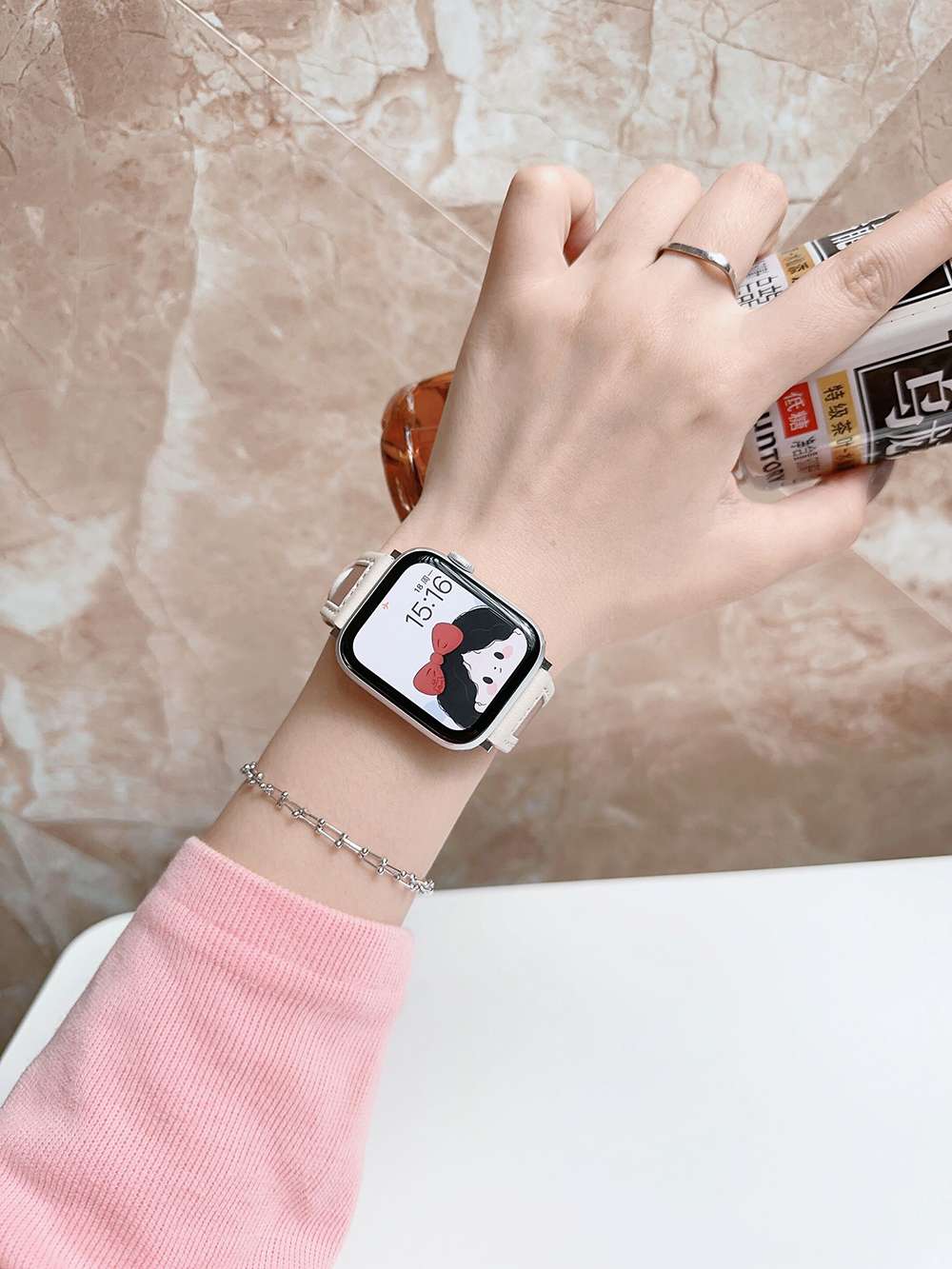 アップルウォッチバンド レザー調スマートウォッチバンド