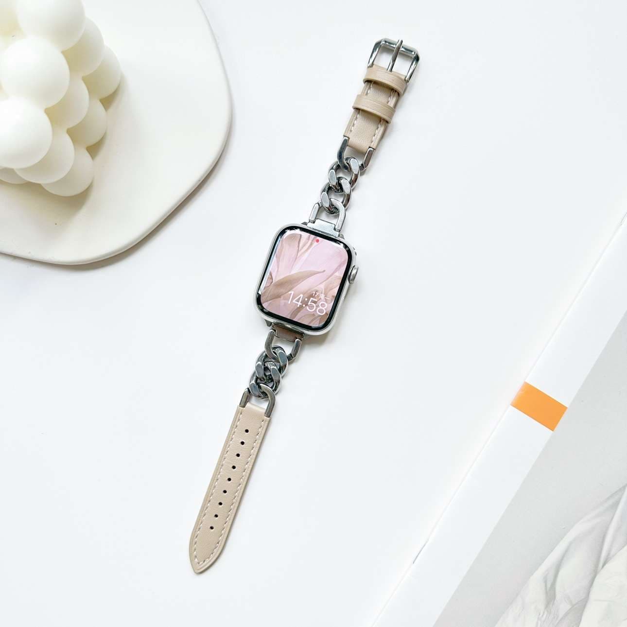 アップルウォッチバンド エレガントチェーンレザーコンビApple Watchバンド