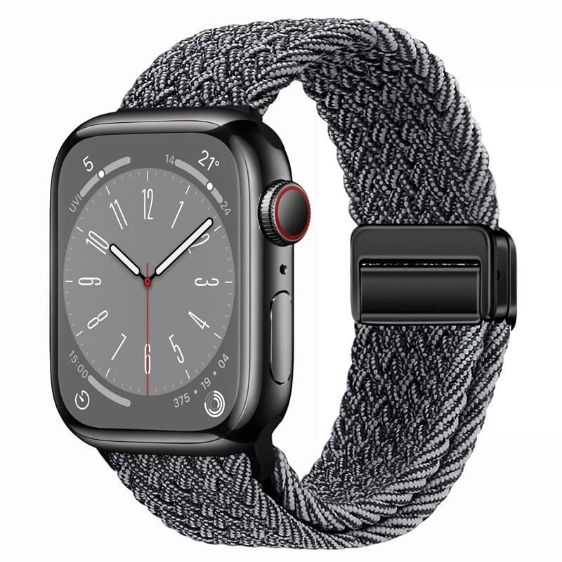 アップルウォッチバンド 編み込みデザイン伸縮素材ソロループバンド