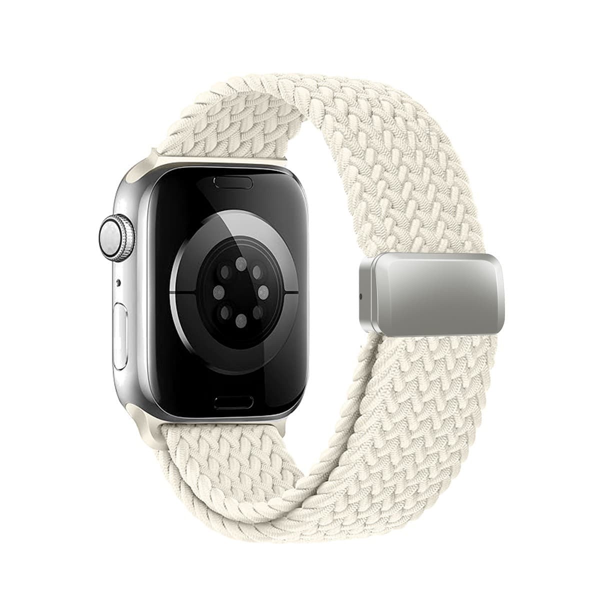 アップルウォッチバンド 編み込みデザイン伸縮素材ソロループバンド