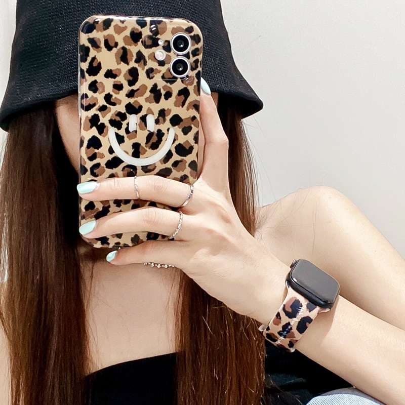 アップルウォッチバンド 豹柄シュシュデザインシリコンバンド