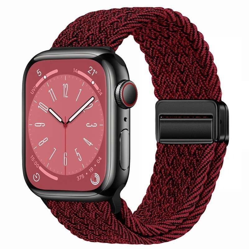 アップルウォッチバンド 編み込みデザイン伸縮素材ソロループバンド