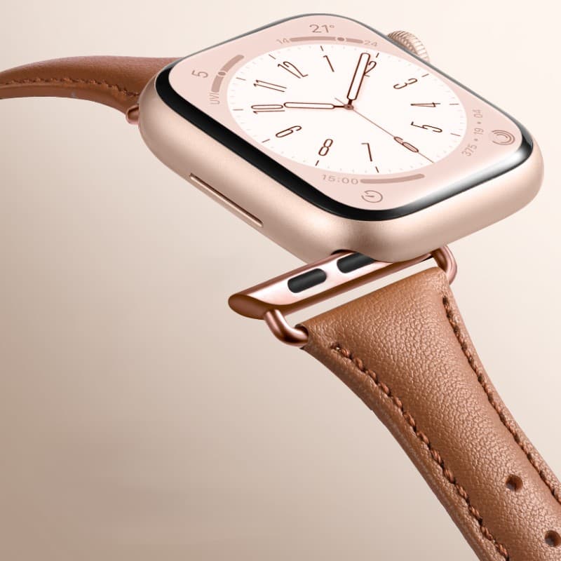 アップルウォッチバンドレザー 本革ステッチ細身バンド