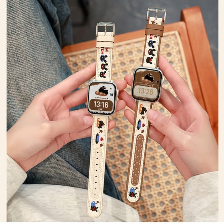 アップルウォッチバンド 刺繍アイコン時計ベルト