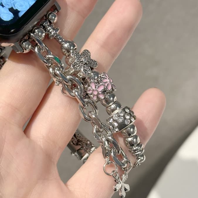 アップルウォッチバンド 宝石風キラキラチャームバンド