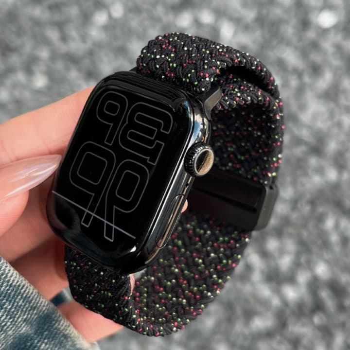 アップルウォッチバンドソロループ 伸縮性ニット編み込みベルト