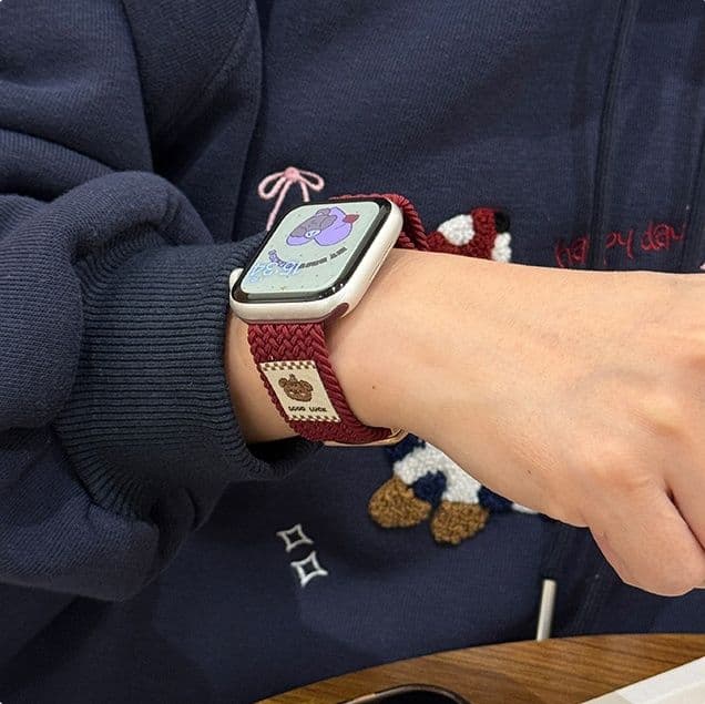 アップルウォッチバンド ニット編み込み風ナイロンバンド
