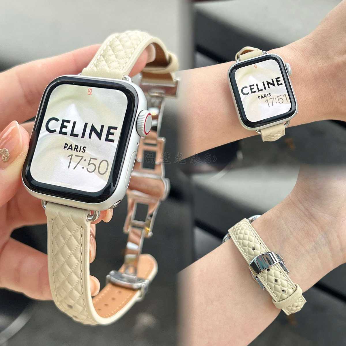 アップルウォッチバンド CELINE キルティングレザーバンド