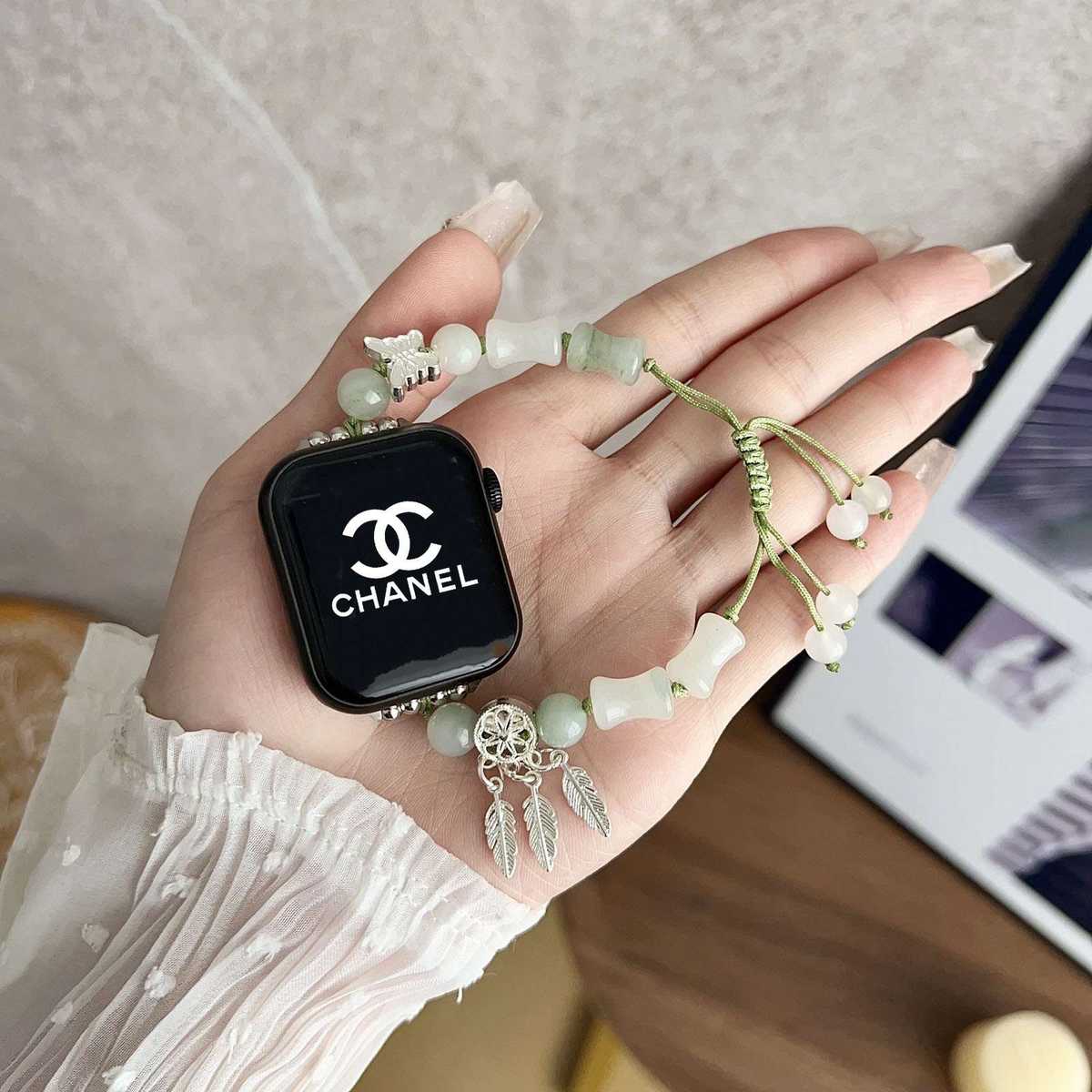 アップルウォッチバンド 蝶モチーフ ジェムストーンバンド