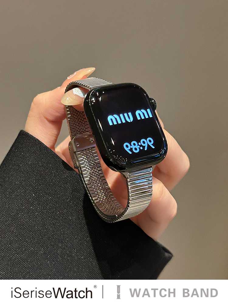 アップルウォッチバンド メタリックストレッチベルト