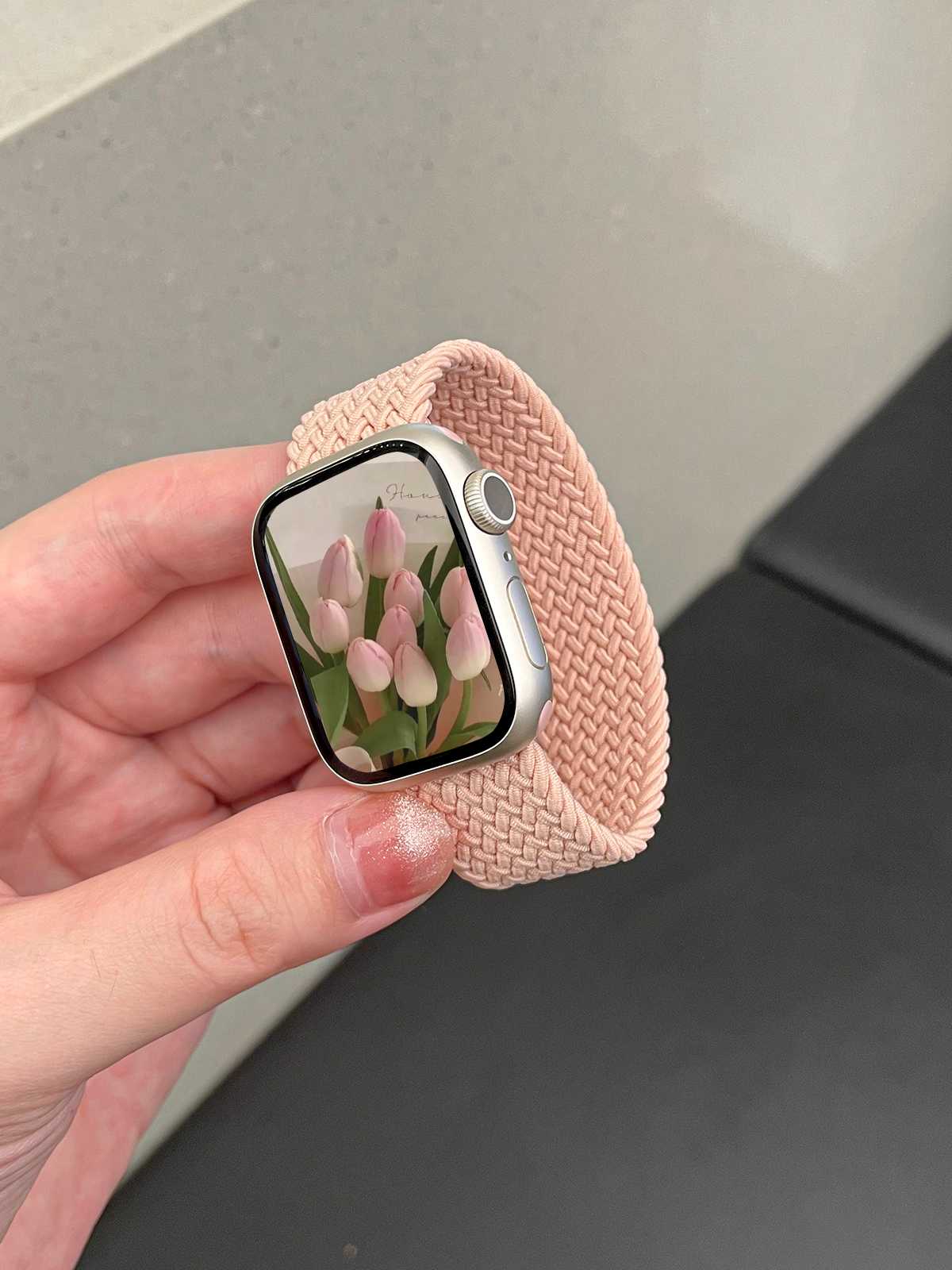 アップルウォッチバンド 伸縮性編み込みナイロンループバンド