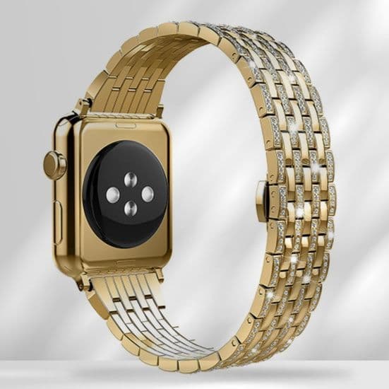 アップルウォッチバンド 高級輝石装飾七連チェーンステンレスバンド