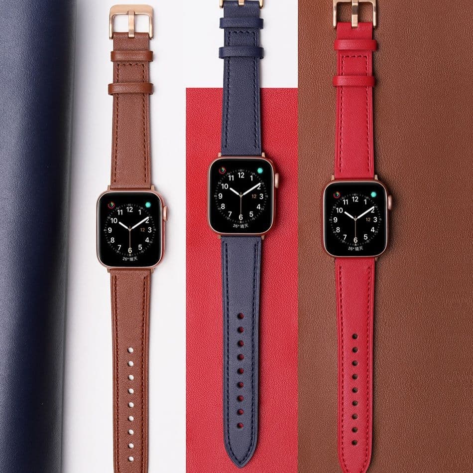 アップルウォッチバンド 本革ステッチ入りクラシックバンド