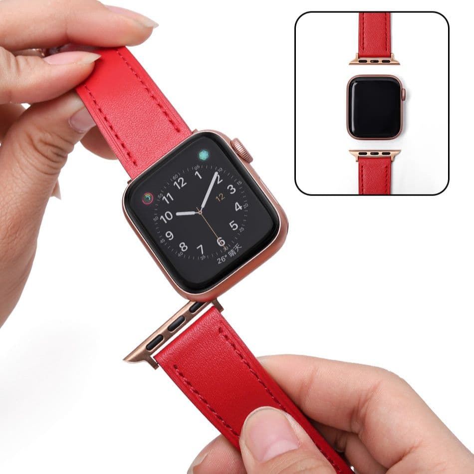 アップルウォッチバンド 本革ステッチ入りクラシックバンド