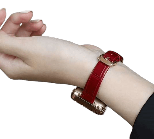 アップルウォッチバンド 高級感溢れるワインレッドレザーバンド