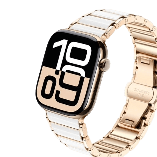 アップルウォッチバンド 高級陶磁器調ステンレスバンド