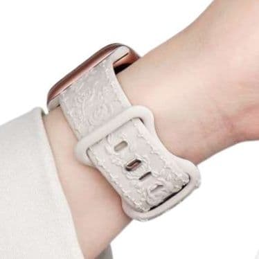 アップルウォッチバンド アップルウォッチ 花柄エンボス加工レザーバンド