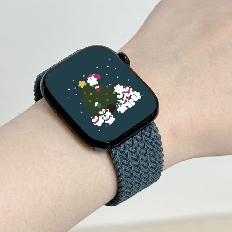 アップルウォッチバンド 伸縮性編み込みナイロンループバンド