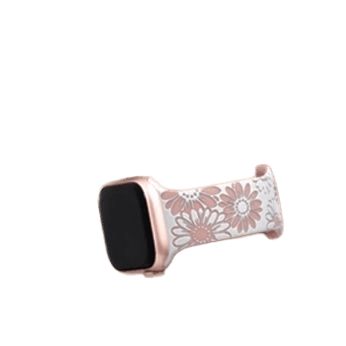アップルウォッチバンド 花柄彫刻 二層構造シリコンバンド
