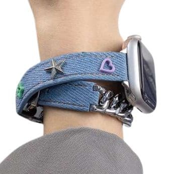 アップルウォッチバンド デニムチャーム付きApple Watchバンド