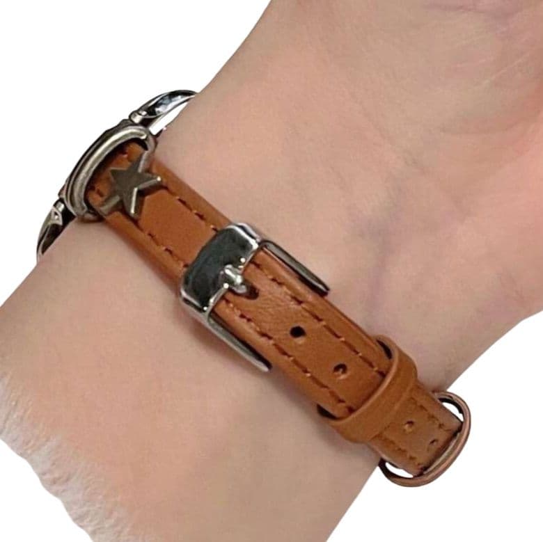 アップルウォッチバンド スターステッチ レザーウォッチバンド