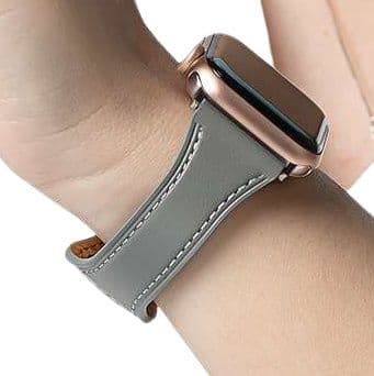 アップルウォッチバンド モダンシックな灰色レザーApple Watchバンド