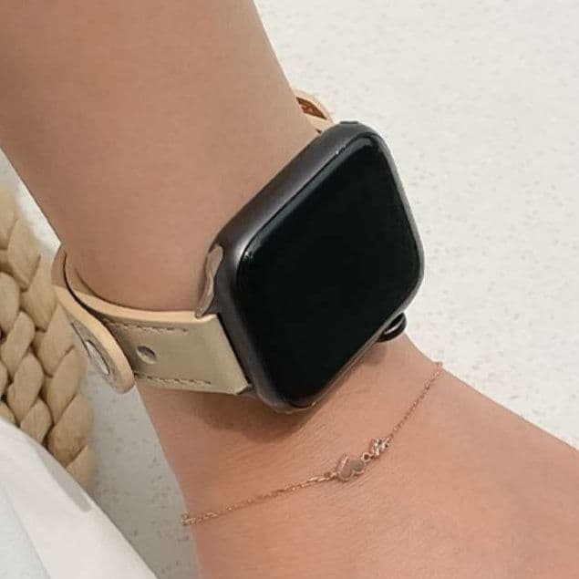 アップルウォッチバンド 編み込みループ本革バンド