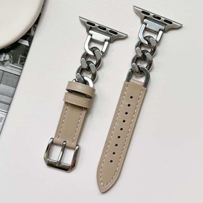 アップルウォッチバンド エレガントチェーンレザーコンビApple Watchバンド