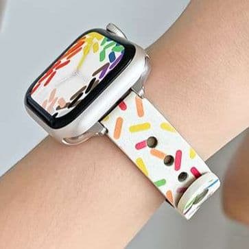 アップルウォッチバンド カラフルスプリンクル柄スマートウォッチバンド