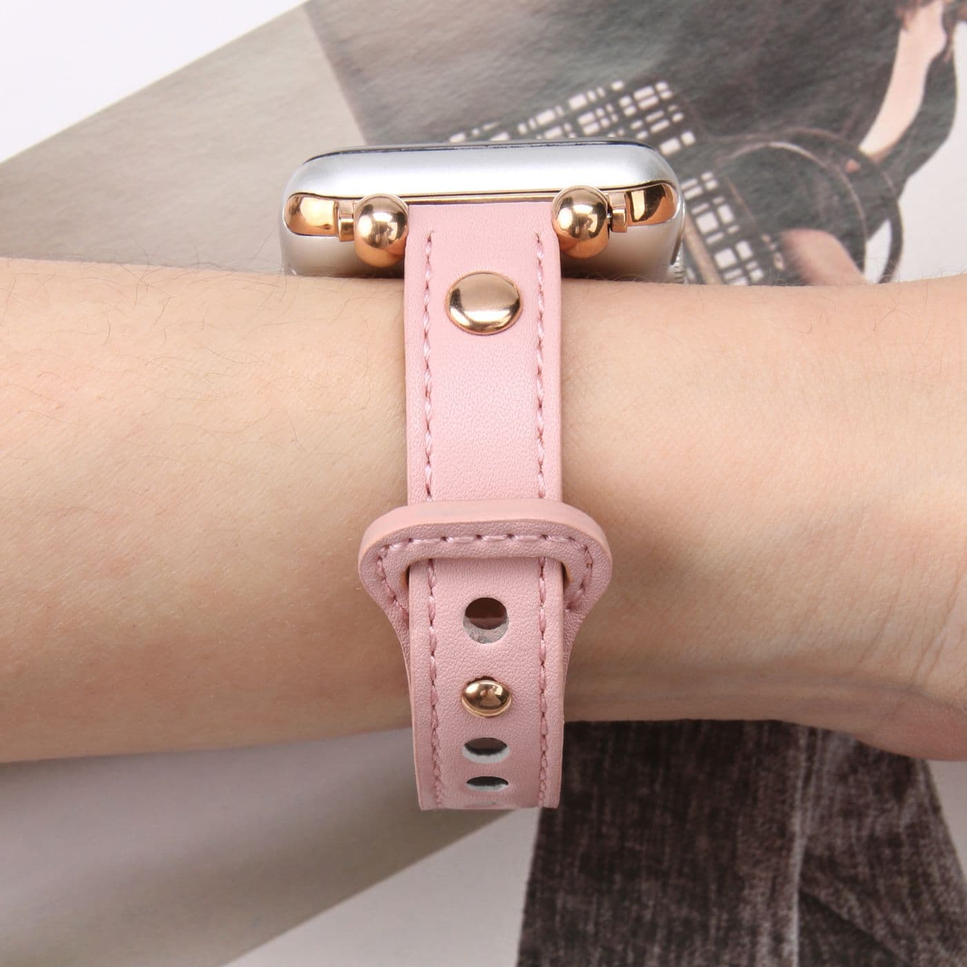 アップルウォッチバンドレザー 本革スリム円環金具付き時計替えベルト