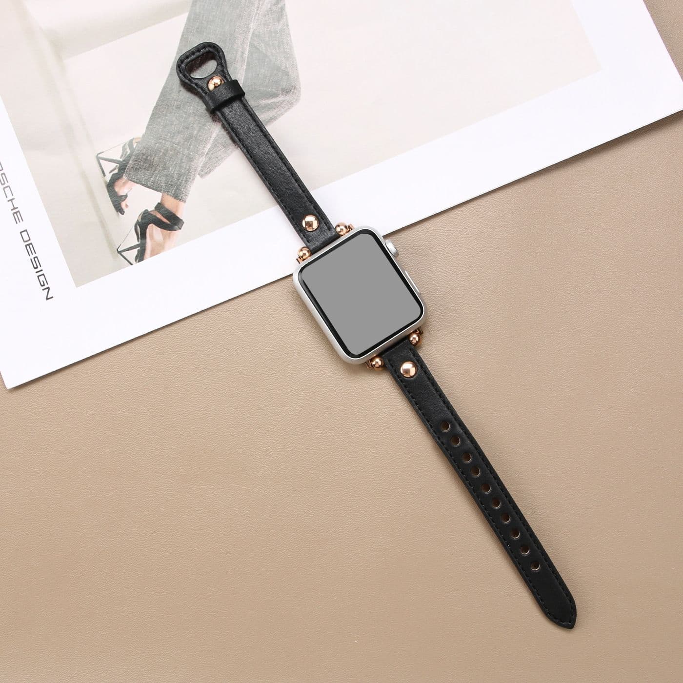 アップルウォッチバンドレザー 本革スリム円環金具付き時計替えベルト