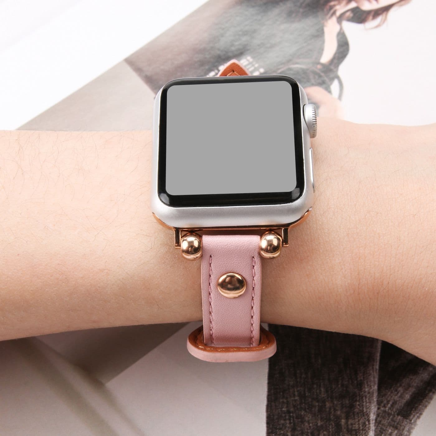 アップルウォッチバンドレザー 本革スリム円環金具付き時計替えベルト