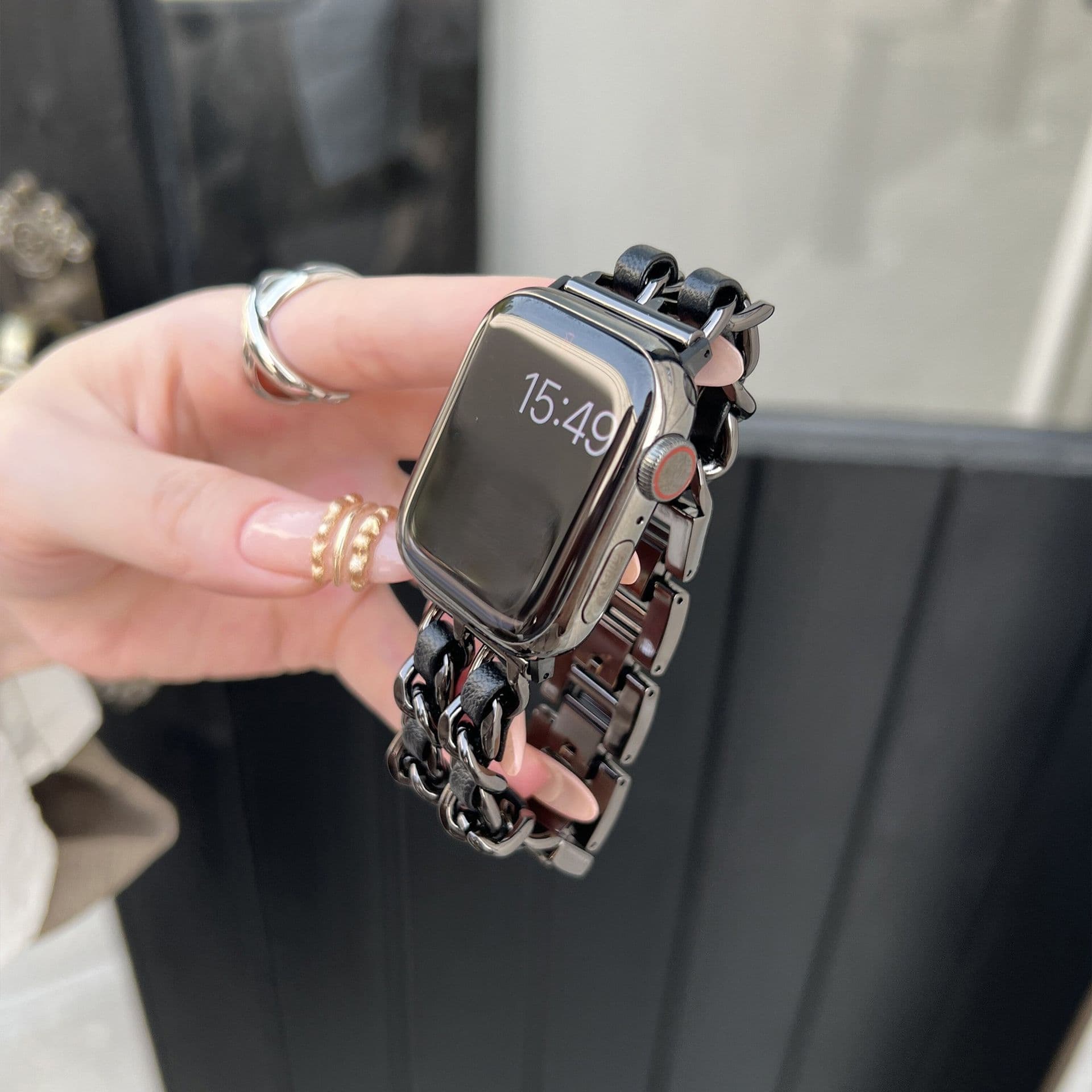 アップルウォッチバンド 本革 メタル 高級デザイン