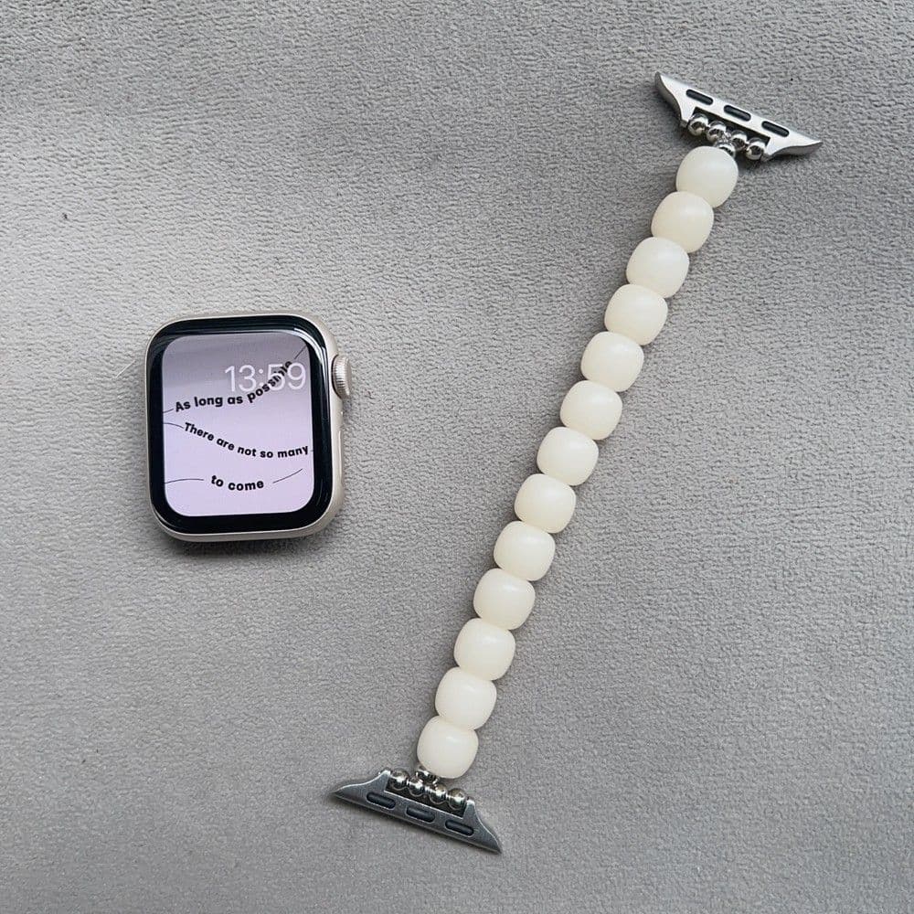 アップルウォッチバンド 天然石ビーズ調エレガントブレスレットバンド