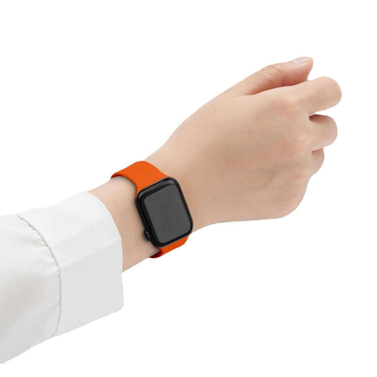 アップルウォッチバンド 一体型 編み込みデザイン シリコン