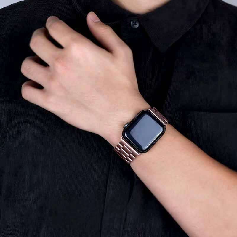 アップルウォッチバンド ステンレス 高級金属製三連リンク時計交換用帯