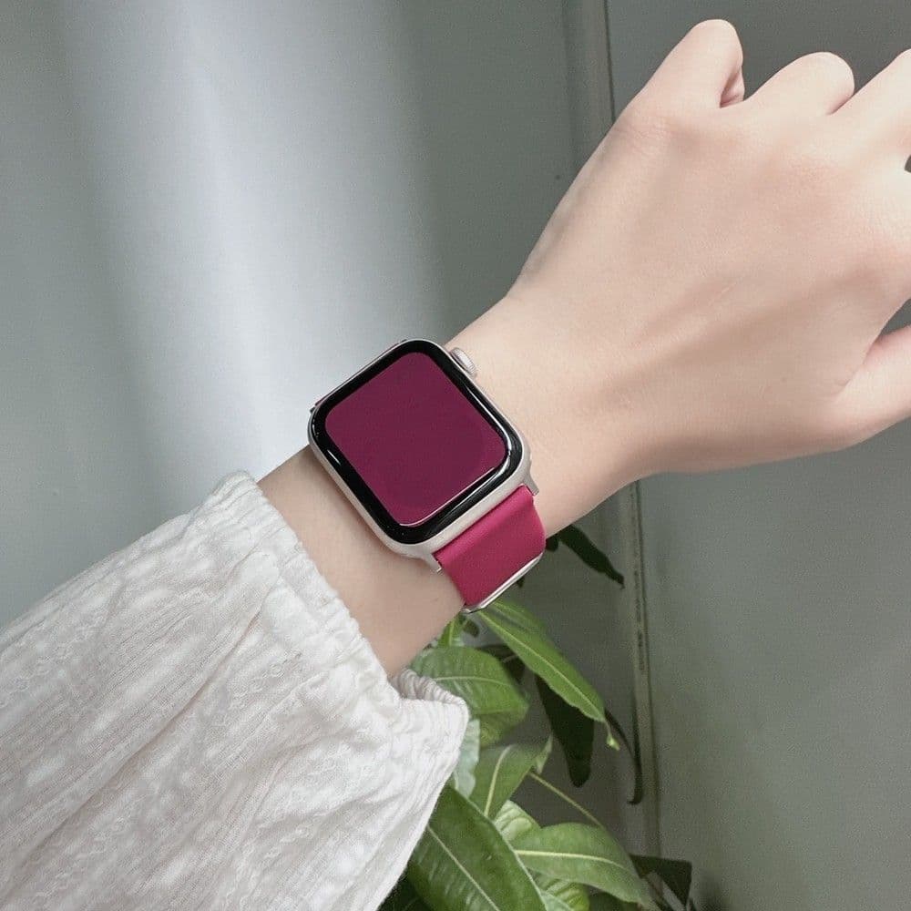 アップルウォッチバンドスポーツ シンプル上品な滑らかシリコンバンド