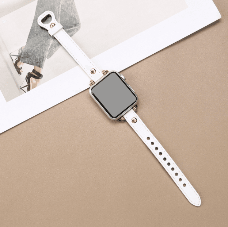 アップルウォッチバンドレザー 本革スリム円環金具付き時計替えベルト
