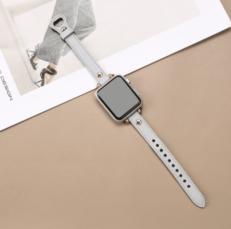 アップルウォッチバンドレザー 本革スリム円環金具付き時計替えベルト