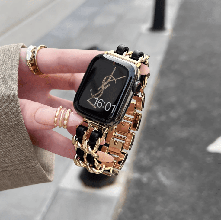 アップルウォッチバンド 本革 メタル 高級デザイン