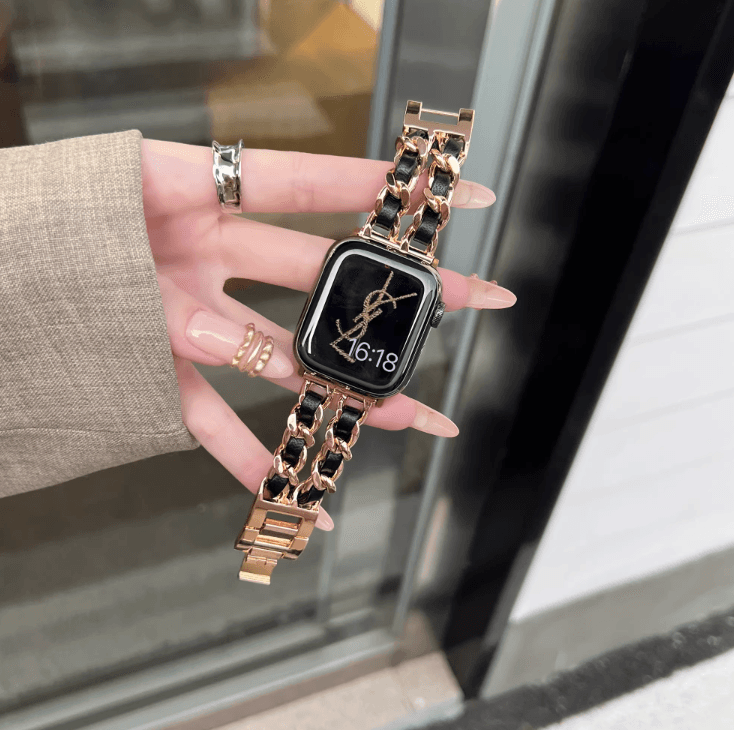 アップルウォッチバンド 本革 メタル 高級デザイン