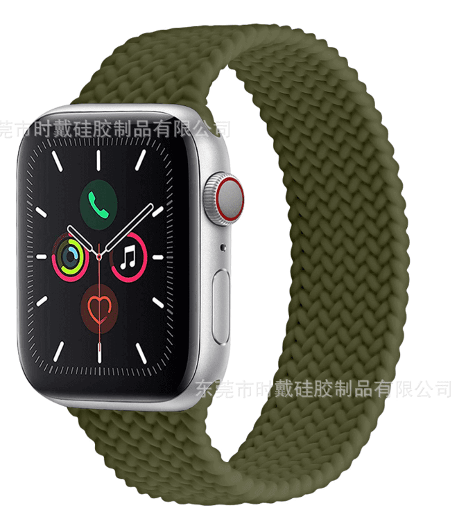 アップルウォッチバンド 一体型 編み込みデザイン シリコン