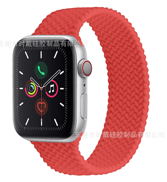 アップルウォッチバンド 一体型 編み込みデザイン シリコン