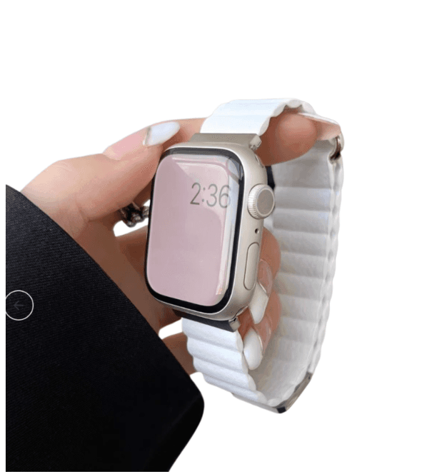 アップルウォッチバンド マグネット式連結レザーバンド