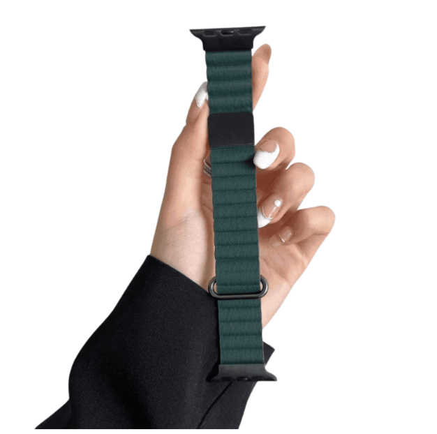 アップルウォッチバンド マグネット式連結レザーバンド