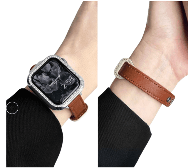 アップルウォッチバンド エレガントレザー ツートーン