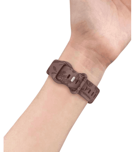 アップルウォッチバンド 花柄エンボス加工グリーンレザーApple Watchバンド