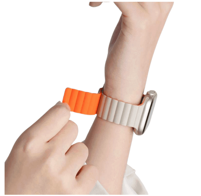 アップルウォッチバンド 撞色シリコン磁気スポーツバンド for Apple Watch