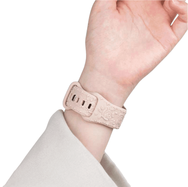 アップルウォッチバンド アップルウォッチ 花柄エンボス加工レザーバンド