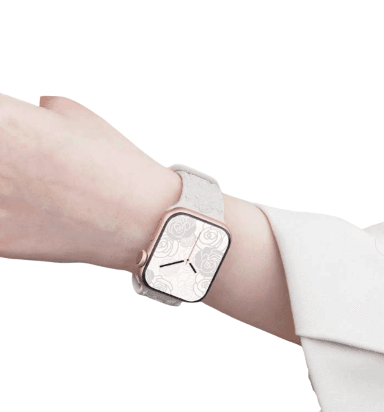 アップルウォッチバンド アップルウォッチ 花柄エンボス加工レザーバンド